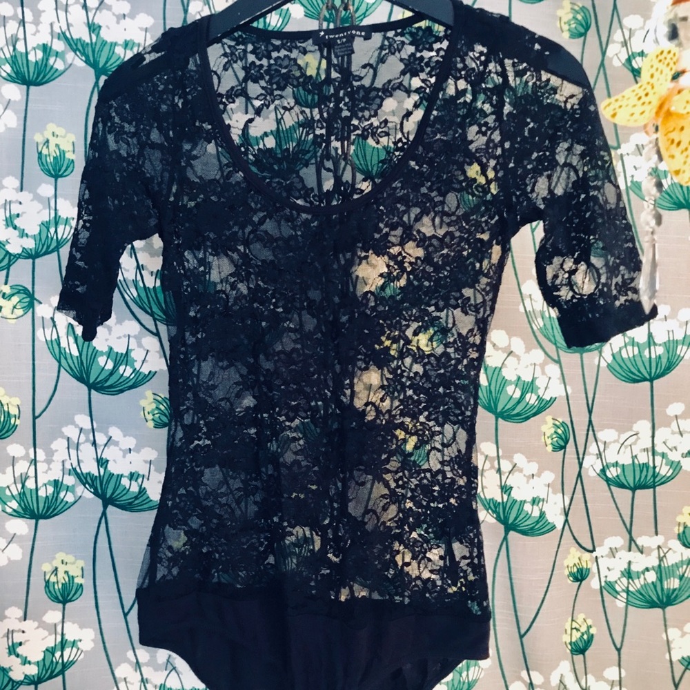 Black Lace Forever 21 Bodysuit